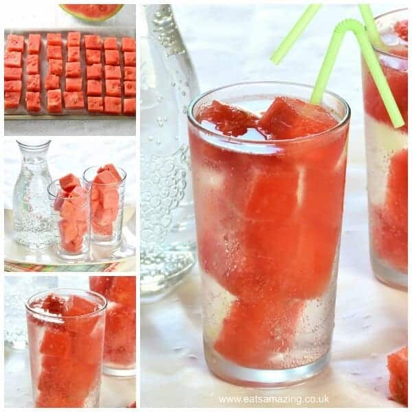 How to make Watermelon Ice Cubes - a great way to stay cool this summer - kids will love this fun drink idea - Eats Amazing UK
