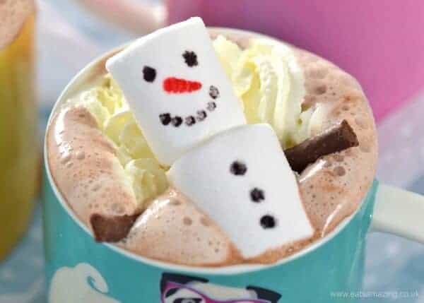 North Pole Breakfast Idea - Snowman Hot Chocolate from Eats Amazing UK