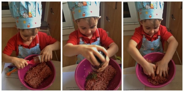 Cooking with Small Child - Homemade Burgers Step 3