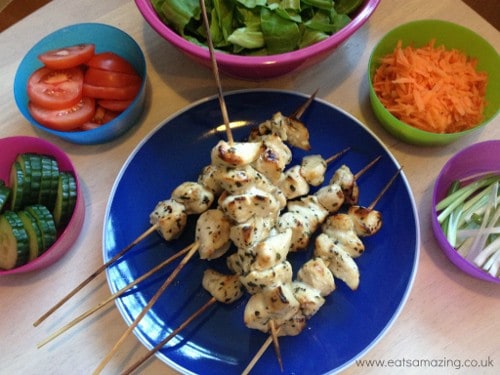 Eats Amazing - Simple Chicken Kebabs a 5 year old can make - with free downloadable recipe sheet