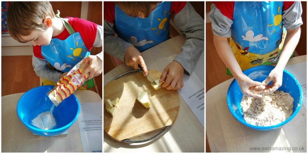 Cooking with Small Child - Cheddar and Poppy Biscuits with full instructions and free recipe sheet to download - Step 1