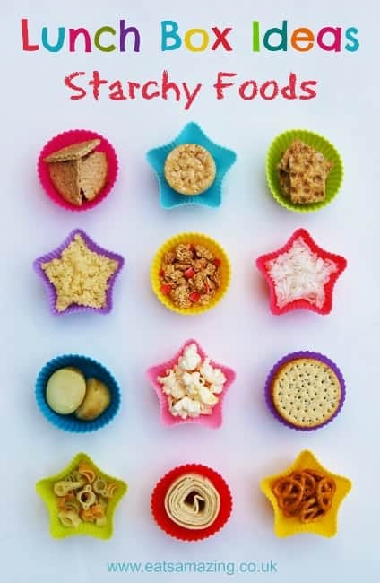 Eats Amazing - Lunch Box Food Ideas - 12 ideas for different starchy foods to include in your lunch box