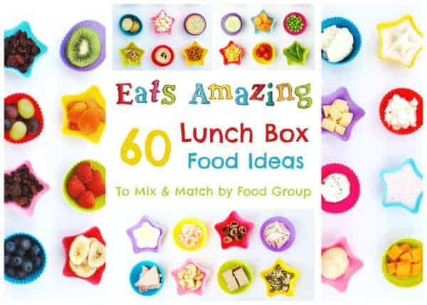 60 Lunch Box Food Ideas for kids school lunches - mix and match these 60 different healthy foods for endless lunch packing combinations