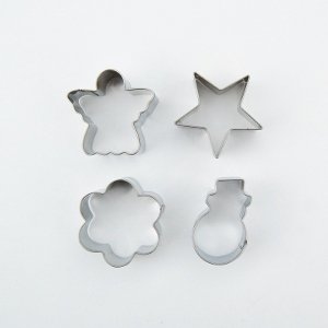 4 piece mini Christmas cookie cutters - Set 2 Star - for bento lunches or baking from the Eats Amazing UK Bento Shop