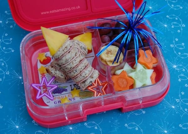 Rocket Firework Themed Bento Lunch in the Yumbox for Bonfire Night - Eats Amazing UK
