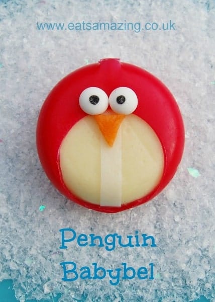 Creative Christmas food - easy penguin Babybel - perfect for Winter themed kids party or a fun healthy snack