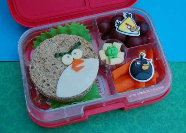 Angry Birds Sandwich and Themed Bento Lunch from Eats Amazing UK - making healthy food fun for kids