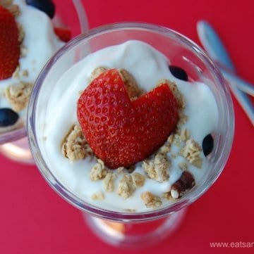 Healthy Kids Breakfast Idea for Valentines Day - DIY Breakfast Sundae Recipe from Eats Amazing UK