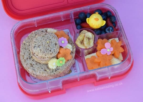 Easter Bento Lunch with easy Easter bonnet sandwich from Eats Amazing UK - Fun Food for Kids