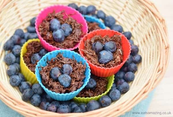 Healthy Chocolate Nests Recipe from Eats Amazing UK - Dairy Free and refined sugar free