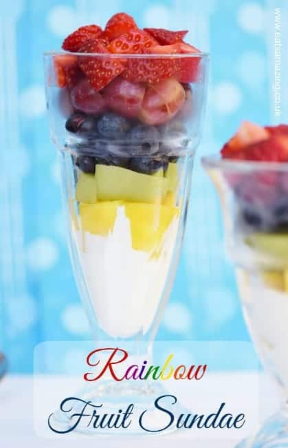 Rainbow Fruit Sundae - healthy and fun food for kids from Eats Amazing UK