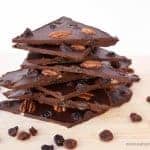 Quick and easy dairy free chocolate bark recipe - make this yummy coconut oil chocolate in minutes - fun cooking project for kids - vegan gluten free no refined sugar
