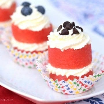 Cute and Easy Watermelon Cupcakes Recipe from Eats Amazing UK - perfect dessert for a summer party or BBQ - fun and healthy kids food idea