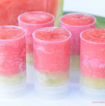 Frozen Watermelon Push Pops recipe from Eats Amazing UK - a quick easy healthy snack for summer - fun food for kids