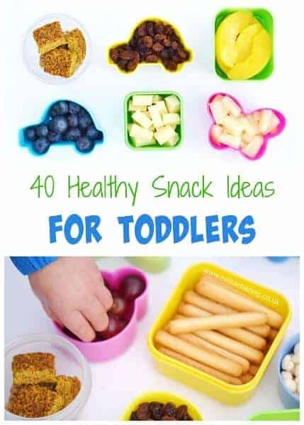 40 healthy snack ideas for toddlers from Eats Amazing UK - loads of kids food ideas to pack for on the go