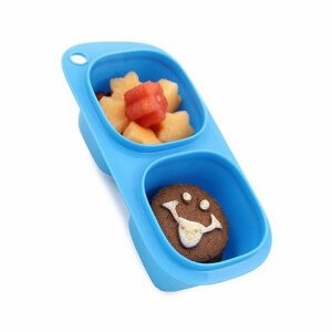 Blue Goodbyn Snacks from the Eats Amazing Bento UK Shop - BPA free snack container with comparments - Snack pot for kids