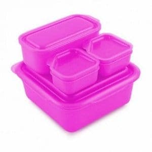 Pink Goodbyn Portions On the Go BPA Free Plastic Lunch Box Set from the Eats Amazing UK Bento Shop - Great for kids and adults too!
