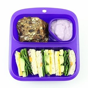 Purple Goodbyn Small Meals BPA Free Plastic Lunch Box from Eats Amazing UK - Perfect for younger kids and makes a great snack box too