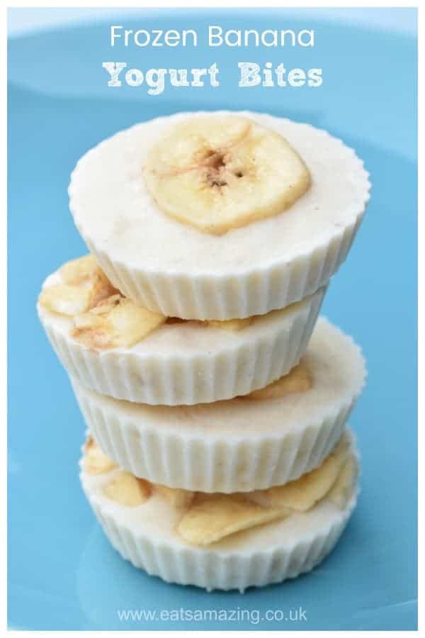 You need just 3 ingredients to make these quick and easy banana frozen yogurt bites - this fun healthy snack recipe is great for cooking with kids