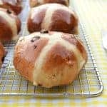 Yummy Banana Chocolate Chip Hot Cross Buns recipe - a delicious new take on the traditional hot cross bun