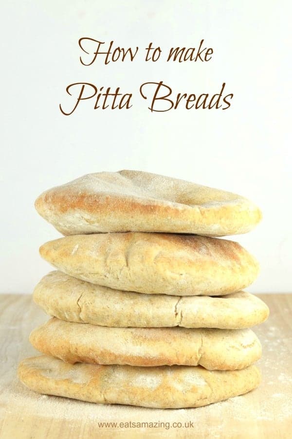 Easy Pitta Bread Recipe - how to make your own pitta breads - healthy recipe with spelt flour for lunchboxes picnics and family meals #bread #recipe #pitta #easyrecipe #cookingwithkids #kidsfood #lunchideas #lunchtime #lunch #homemade #spelt #picnic