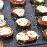 Yummy courgette or zucchini pizza bites - these make a tasty gluten free snack for kids and adults too - with free kid friendly printable recipe sheet