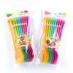 Set of 10 rainbow spoons and 10 rainbow forks from the Eats Amazing Bento UK Shop - this cutlery is perfect for packed lunches bento boxes and kids parties