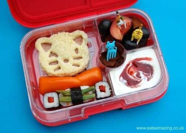 Eats Amazing UK - Sushi and CuteZcute Sandwich Cat Themed Bento School Lunch in the Yumbox
