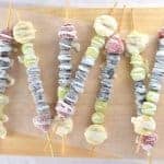 Easy frozen rainbow fruit kebabs - fun kids snack idea for summer from Eats Amazing UK