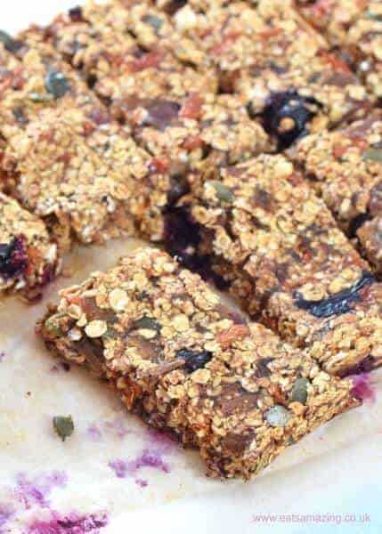 Super healthy granola bar recipe - sugar free dairy free and nut free - great for refuelling the whole family