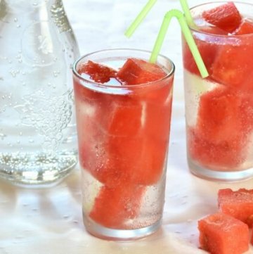 Watermelon Ice Cubes - a fun way to get the kids drinking water this summer - Eats Amazing UK