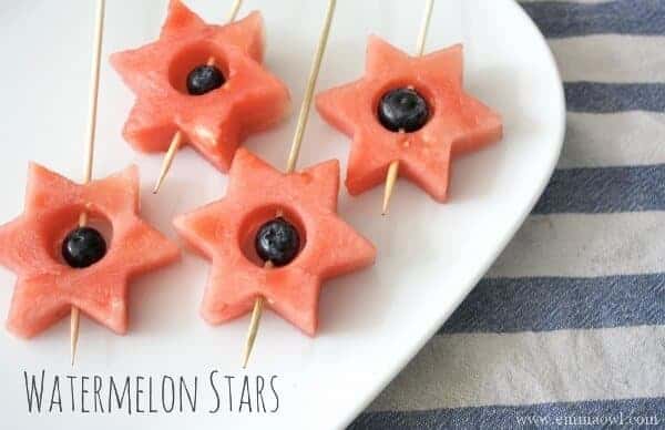 Watermelon Stars - cute food idea from Emma Owl