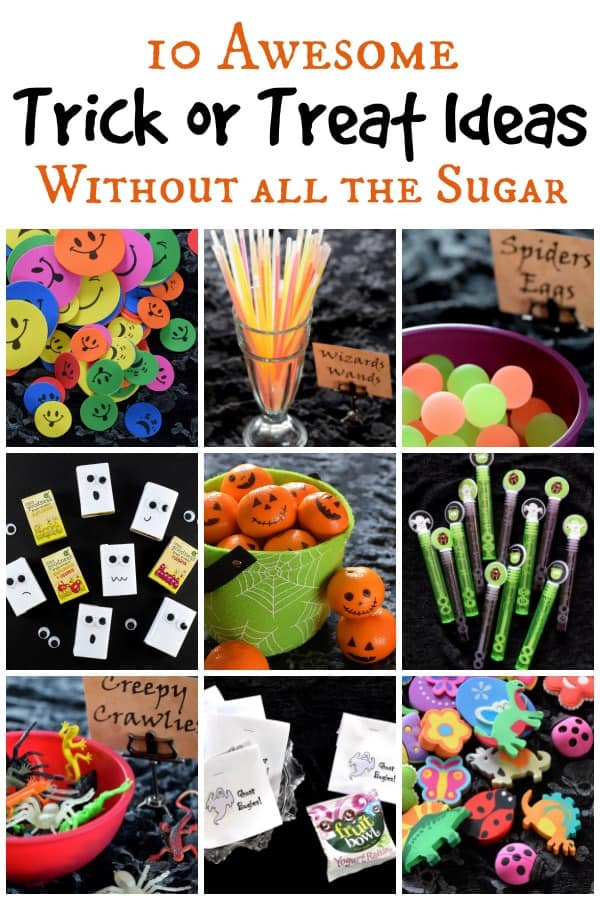 10 alternative trick or treat ideas for kids - fun and healthy ideas for Halloween without sugar or sweets - allergy friendly trick or treat gifts #EatsAmazing #halloween #TrickorTreat #halloweenparty #kids #sugarfree #kidsparty #HalloweenKids #healthykids #tealpumpkin #foodallergies