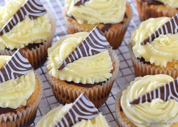 How to make easy zebra cupcakes - delicious vanilla and chocolate cupcake recipe with zebra stripes inside and out - Eats Amazing UK
