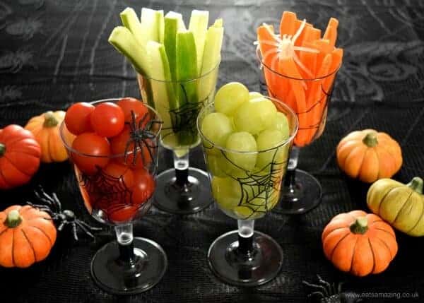 Spooky Halloween feast with fast and easy party food hacks - fun and creative party food ideas for kids from Eats Amazing UK