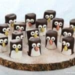 Cute and easy marshmallow penguins recipe - fun penguin themed food idea for kids from Eats Amazing UK
