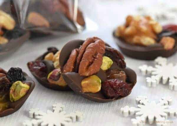 Easy Fruit and Nut Chocolate Buttons Recipe - great idea for homemade Christmas gifts kids can make from Eats Amazing UK