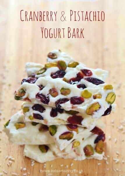 Simple and healthy Cranberry Pistachio Yogurt Bark - easy healthy snack for kids and adults too - Eats Amazing UK