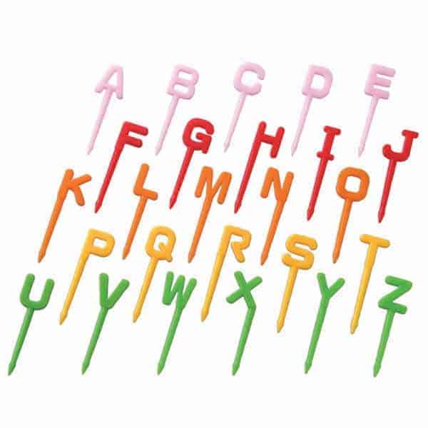 Alphabet Bento Food Picks from the Eats Amazing UK Bento Accessories Shop - Making Fun Food for Kids