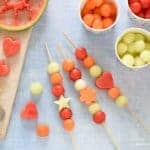 Super Easy Melon Kebabs recipe - healthy starter or party food idea for summer - kids will love this yummy treat - Eats Amazing UK