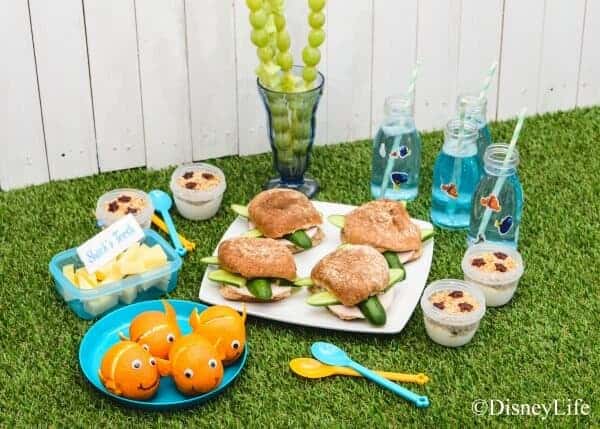 Finding Nemo themed picnic recipes with 6 fun food ideas for kids - perfect for Nemo party food too