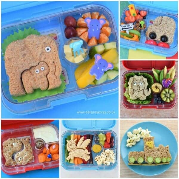 10 fun lunch box ideas for kids with fun lunchpunch sandwiches - perfec for bento boxes packed lunches and fun food at home - Eats Amazing UK