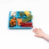 Blue non-plastic divided plate for kids - bamboo plate - Eats Amazing UK Shop