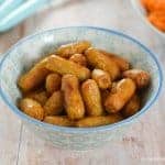 How to make maple mustard sausages - easy 3 ingredients recipe - perfect for party food and Bonfire Night - Eats Amazing UK