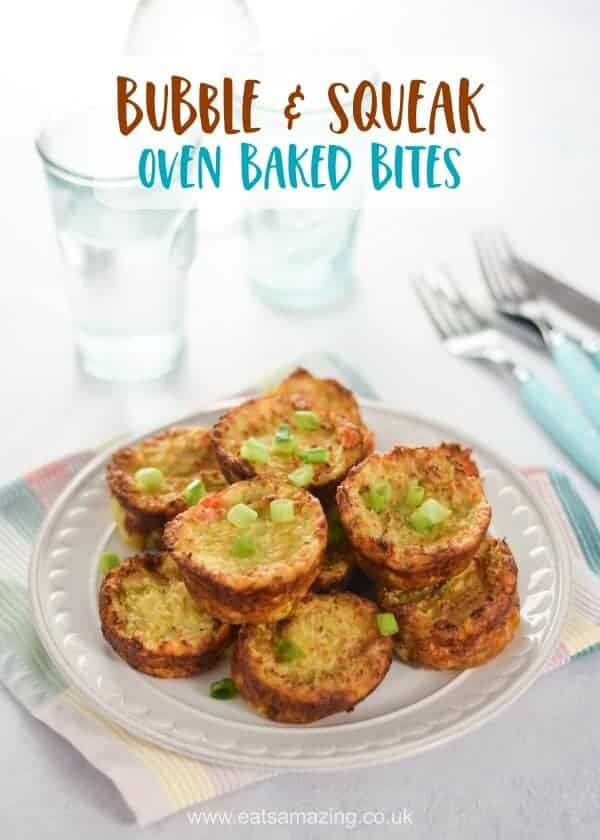 Easy oven baked Bubble and Squeak Bites recipe - the best way to use up leftover vegetables - Eats Amazing UK