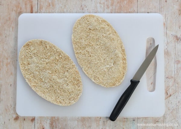 How to make homemade pitta crisps - great for party food snacks and lunch boxes - quick and easy recipe for kids from Eats Amazing UK - Step 1