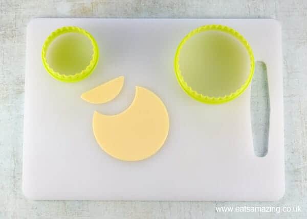 How to make love bug sandwiches fun food tutorial - step 3 cut a circle from a cheese slice using the same cutter