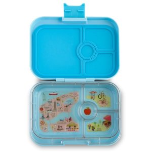 Yumbox Panino Bento Box for Kids UK - Liberty Blue - open with tray view