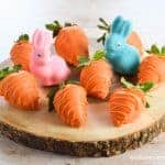 Cute and easy carrot Strawberries for Easter - fun food for kids from Eats Amazing UK