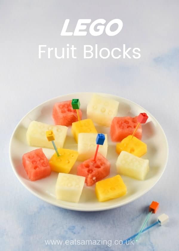 How to make an easy Lego block fruit platter - fun healthy party food for kids - Eats Amazing UK